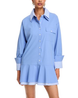 Double Layer Mini Shirt Dress