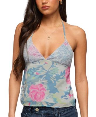 Bloomey Printed Backless Halter Top