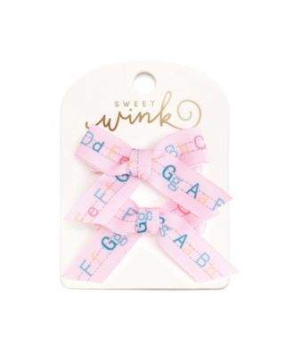  Alphabet Bows Clip Set