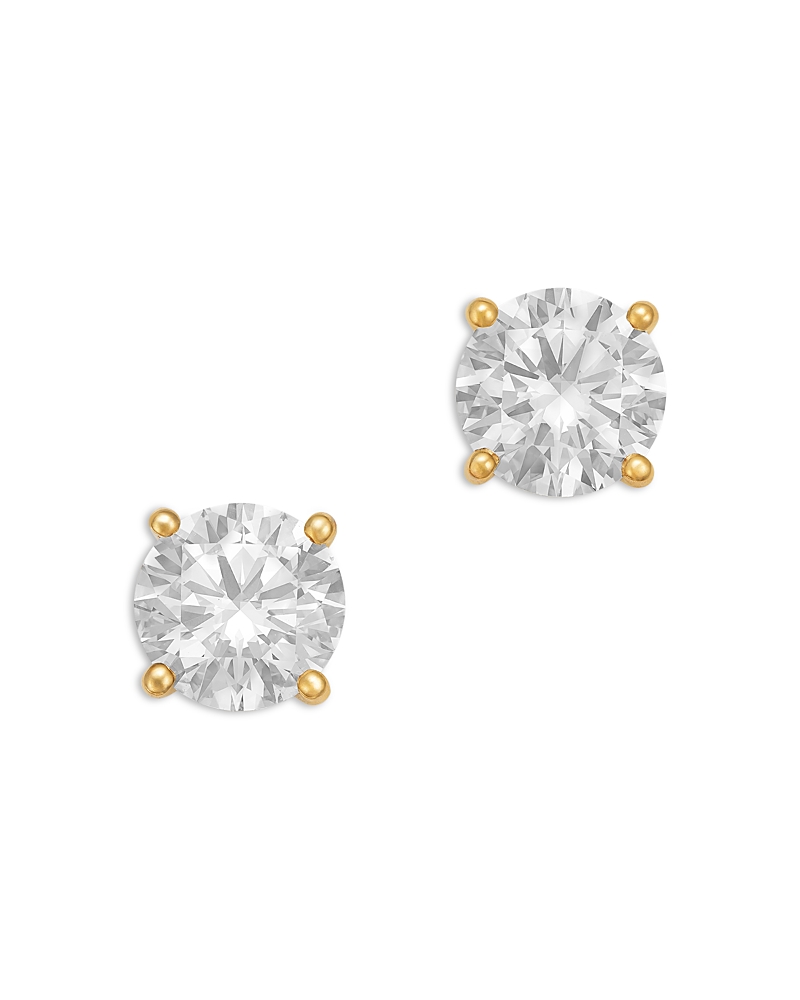 Bloomingdale's Fine Collection Luxe Collection Certified Lab Grown Diamond Four Prong Martini Set Stud Earrings in 18K Gold, 6.0 tcw