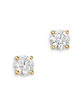 Bloomingdale's Fine Collection Luxe Collection Certified Lab Grown Diamond Four Prong Martini Set Stud Earrings in 18K Yellow Gold, 4.0 tcw