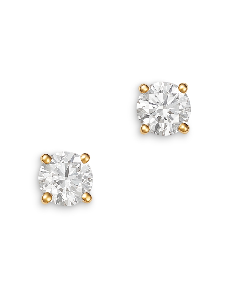 Bloomingdale's Fine Collection Luxe Collection Certified Lab Grown Diamond Four Prong Martini Set Stud Earrings in 18K Yellow Gold, 4.0 tcw