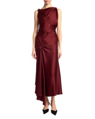 Victoria Beckham Asymmetric Draped Midi Dress