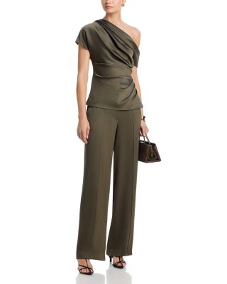 Phoebe Draped Top & Kyra Classic Woven Wide Leg Pants
