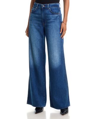 Kasey Mid Rise Wide Leg Jeans in Bright Blue