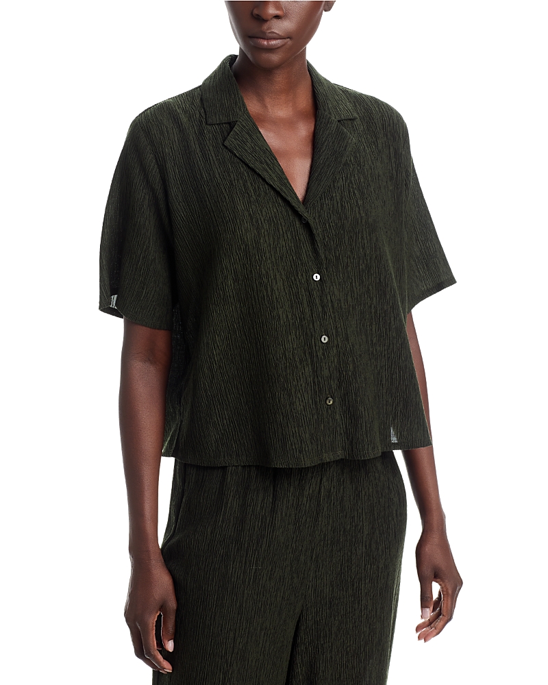 Eileen Fisher Crinkled Button Front Shirt