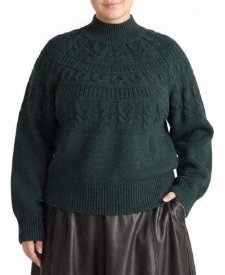  Women's Plus Safiya Cable Knit Sweater