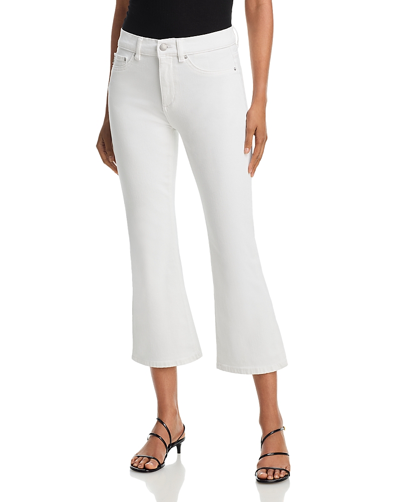 DL1961 Petite Bridget Crop Instasculpt High Rise Bootcut Jeans in White