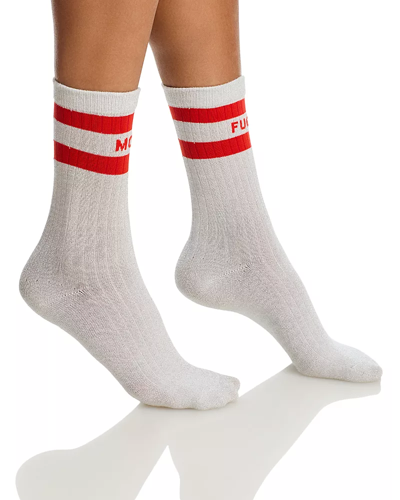 Mother The Halfstep Striped Cuff Socks