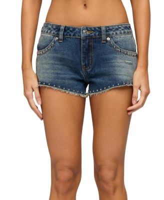 Gaya Studded Low Rise Denim Shorts