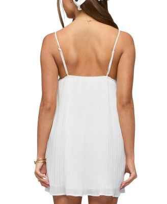edikted white pleated dress Edikted Women's Lacey Pleated Chiffon Mini Dress