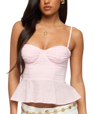 Peplum Linen Look Tank Top