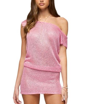  Mei Off Shoulder Sequin Knit Dress