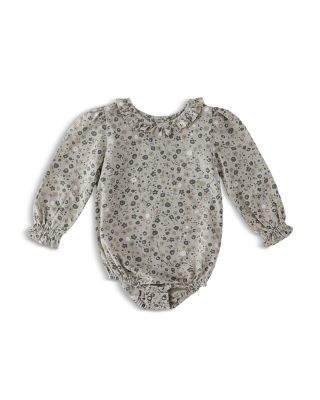 Girls' Woven Flutter Neck One Piece Bodysuit - Baby