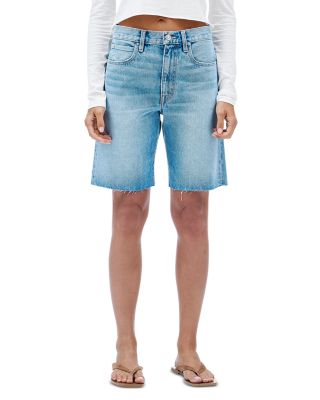 High Rise Bermuda Cut Off Jean Shorts in Hillhurst
