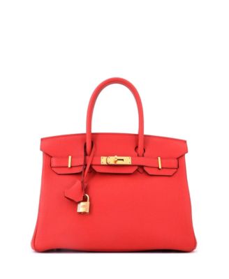 Birkin 30 Handbag Red Togo with Gold Hardware
