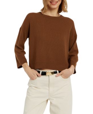  Women's Cloud Cashmere Cropped Sleeve Sweater