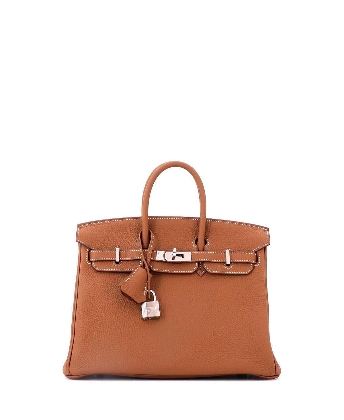 Pre-Owned HERMES Birkin 25 Handbag Brown Togo with Palladium Hardware