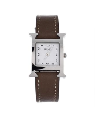 Heure H Quartz Watch in Stainless Steel and Leather 21mm