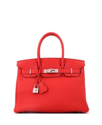Birkin 30 Handbag Red Togo with Palladium Hardware