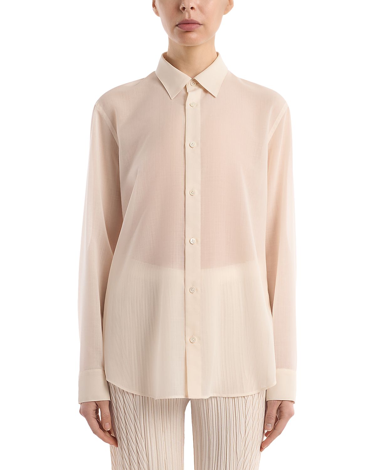 Issey Miyake Sheer Wool Blend Top