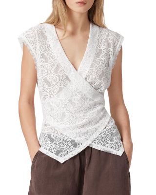 Vera V Neck Lace Panel Top