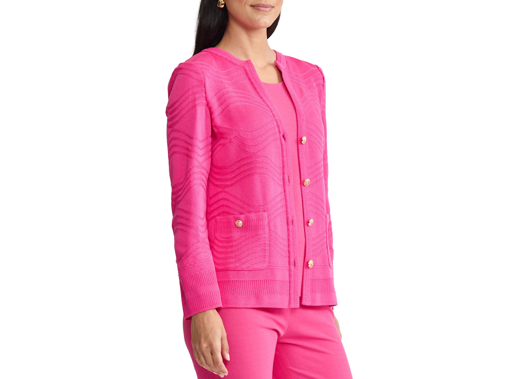 Plus Tonal Textured Wave Knit Jacket — Image 7