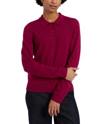  Women s Wool-Cashmere Polo Sweater