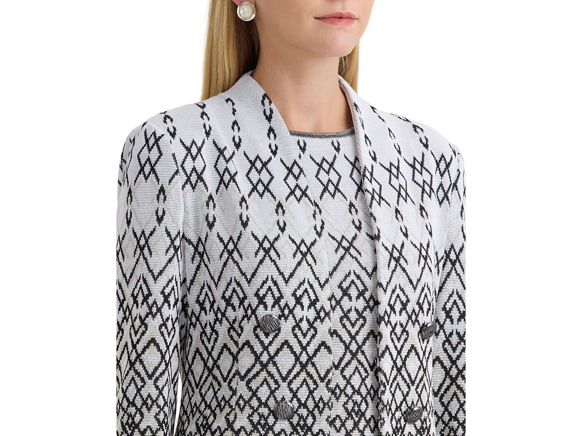Plus Diamond Jacquard Knit Jacket — Image 4