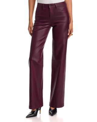 Clayton High Rise Wide Leg Jeans in Deep Sangria Coated