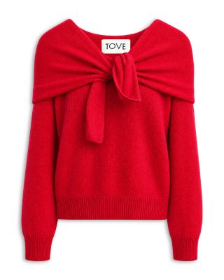 Malia Cashmere Tie-Front Sweater
