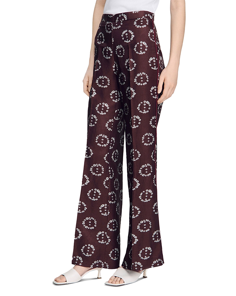 Sandro Floral Print Floaty Pants