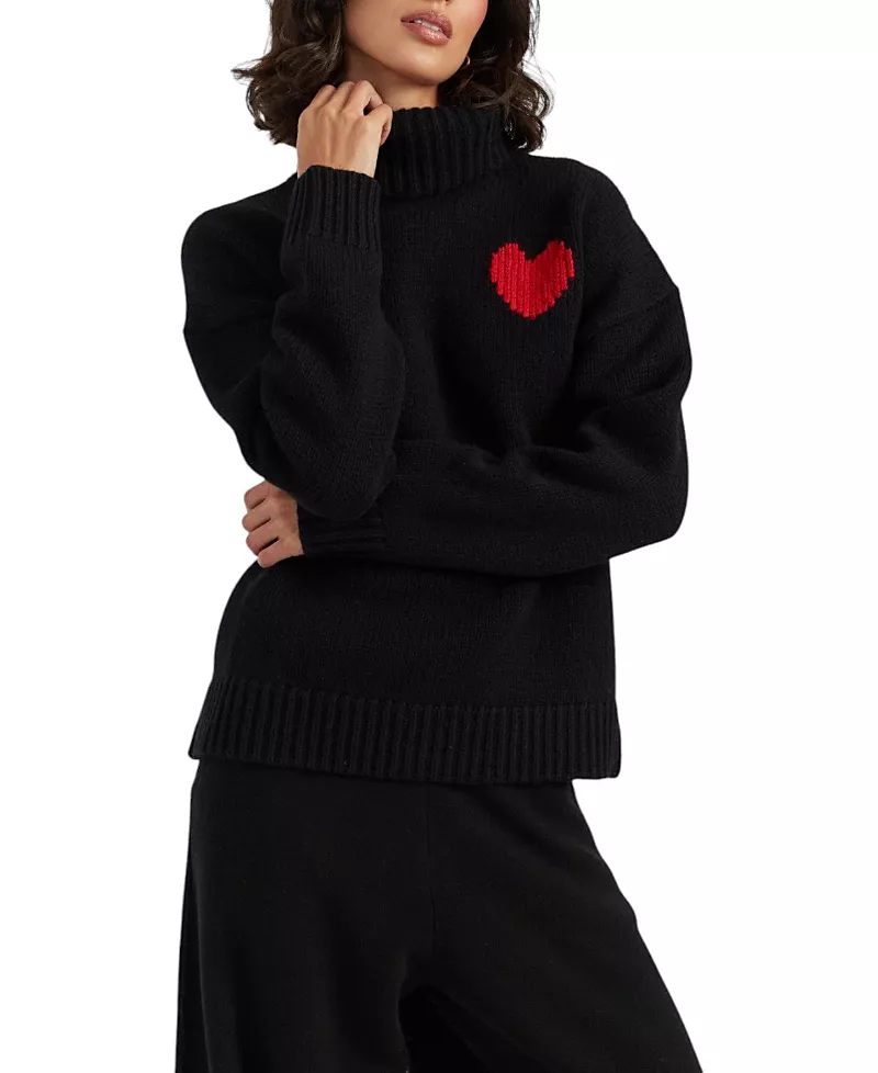 Chinti & Parker Women's Merino Heart Rollneck Sweater