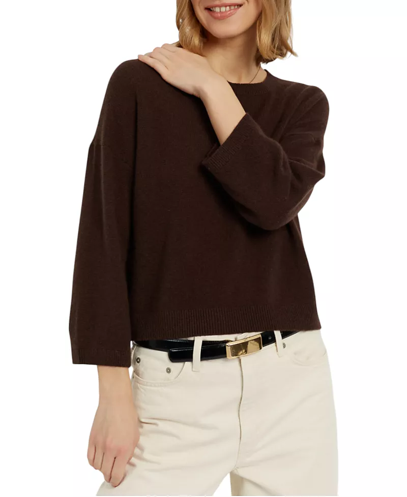Chinti & Parker Women's Cloud Cashmere Cropped Sleeve Sweater