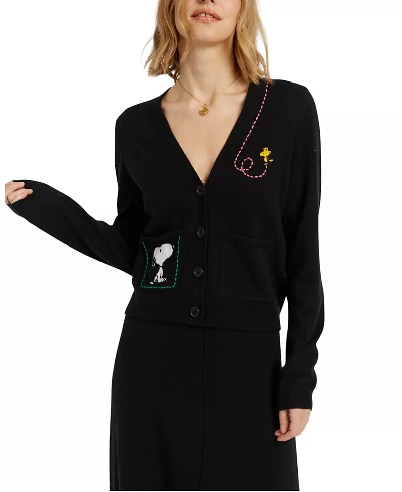 Chinti & Parker Women's Wool-Cashmere Snoopy Pocket Cardigan