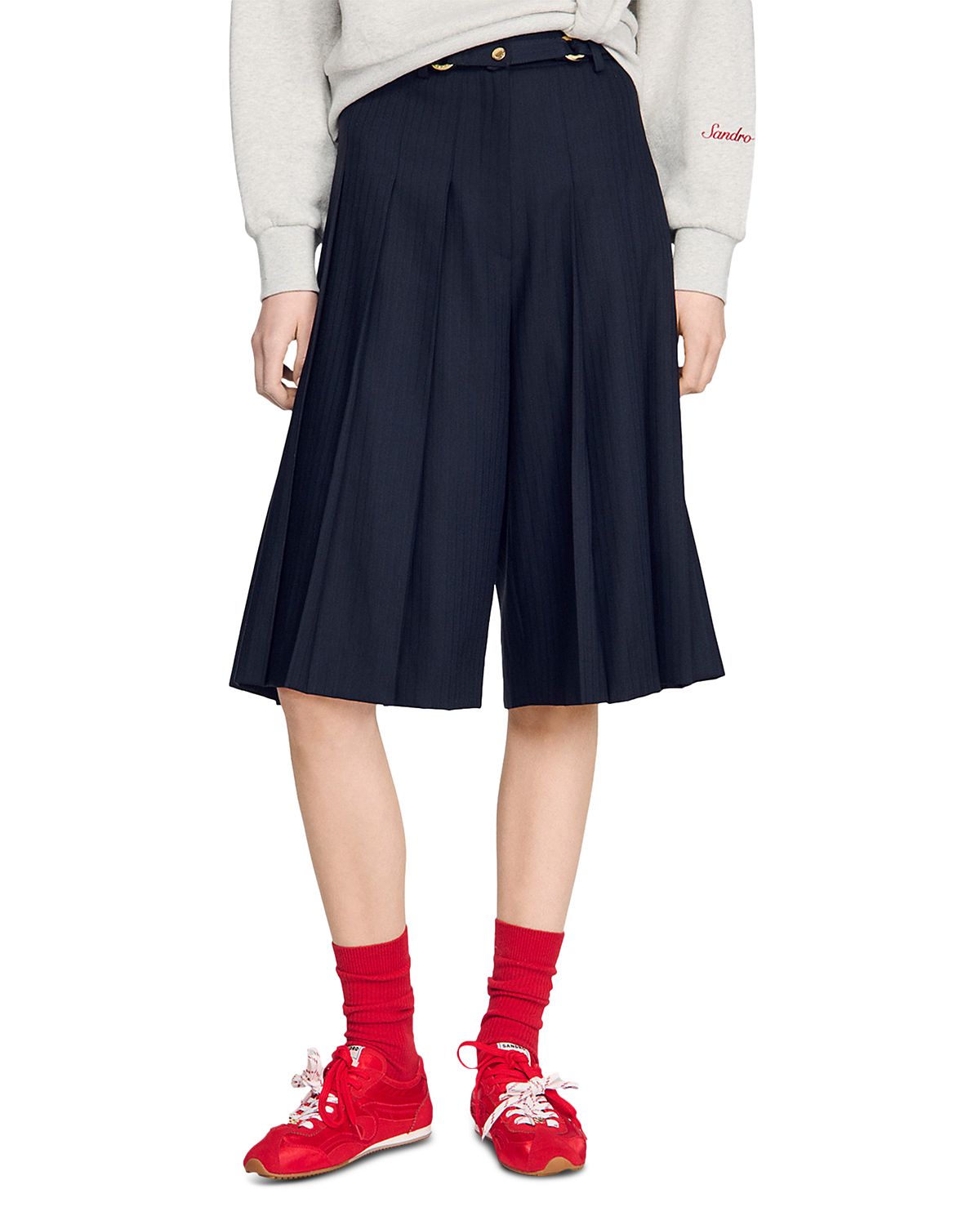 Sandro Long Pleated Shorts