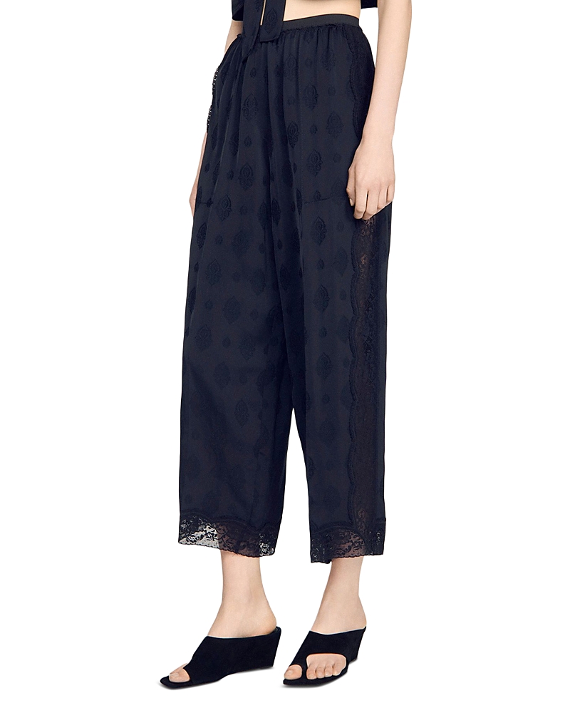 Sandro Fluid Paisley Jacquard Pants