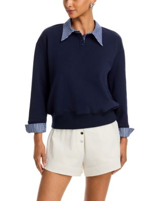 Hallie Poplin Shirt Combo Sweatshirt