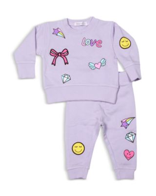 Girls' Doodle Patch Appliqu&eacute;s French Terry Top & Pants Set - Baby