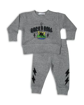 Boys' Rock Tour Chenille Bolt French Terry Top & Pants Set - Baby