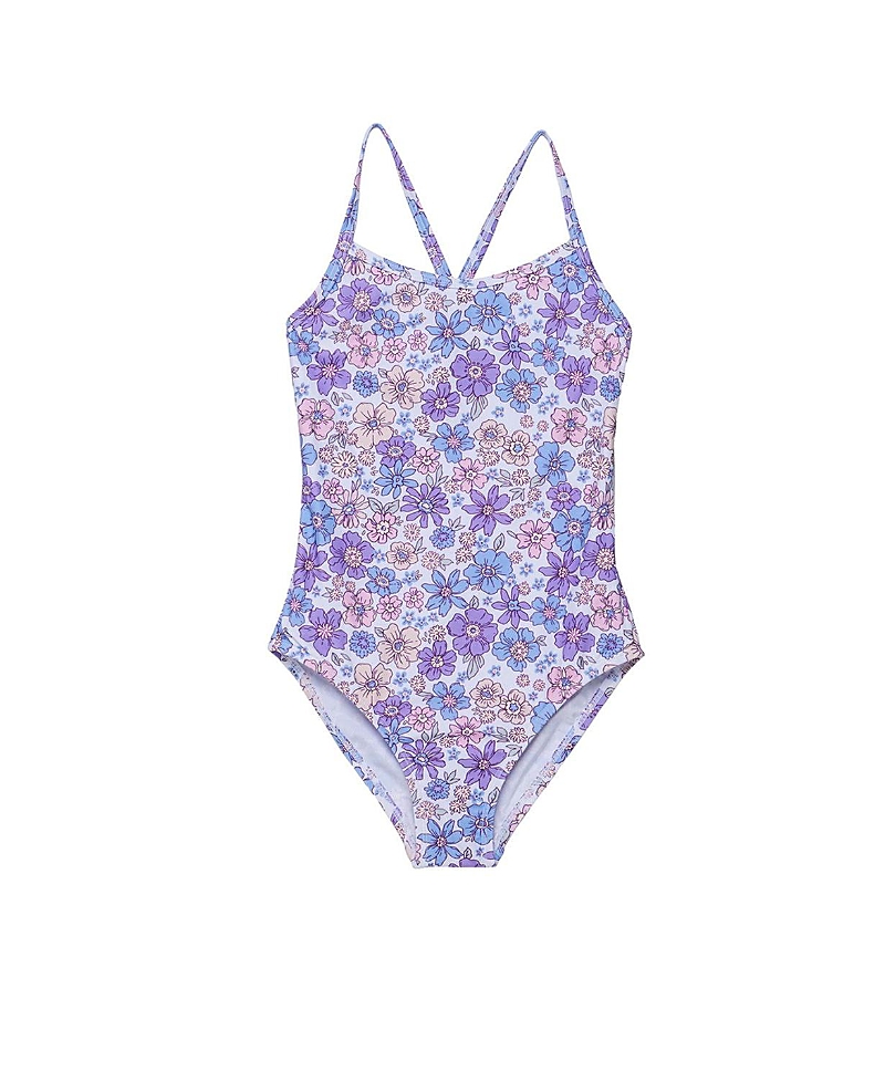 Gottex Kids Girls' Vintage Flower Criss Cross Back One Piece - Little Kid, Big Kid