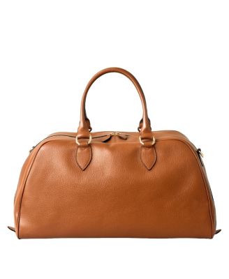 Hyer Goods La Via Italian Leather Weekender Bag