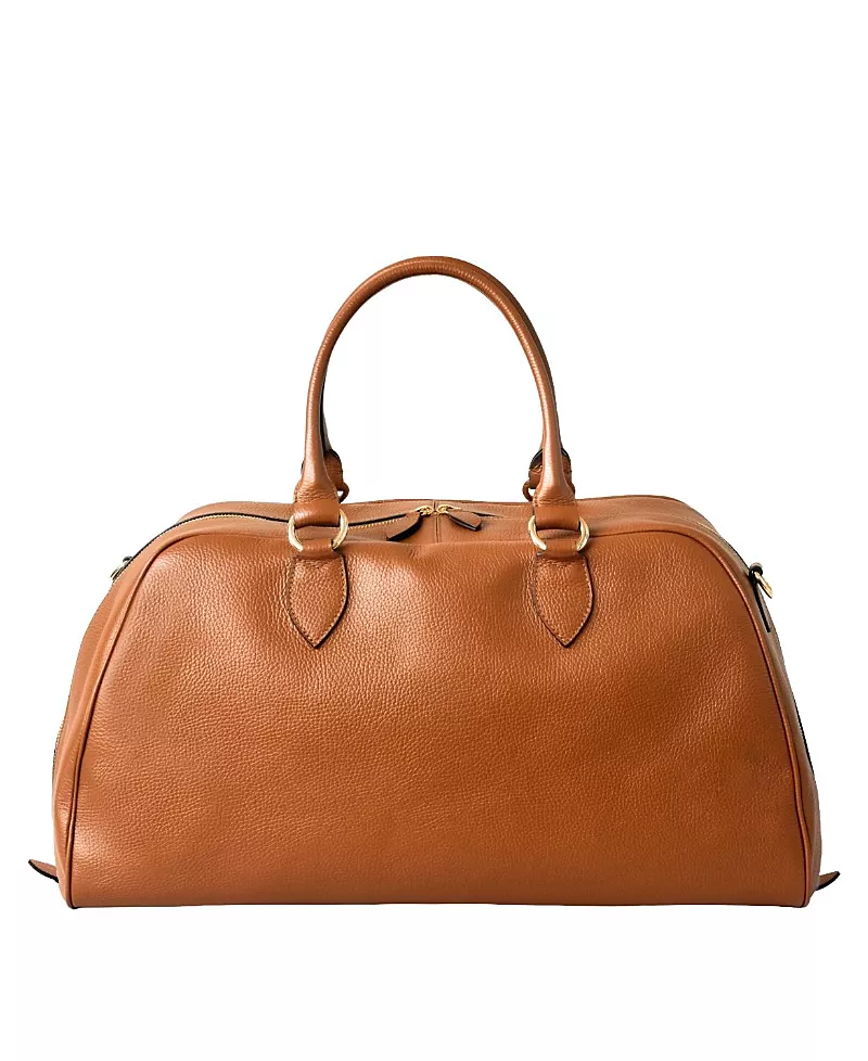 Hyer Goods La Via Italian Leather Weekender Bag