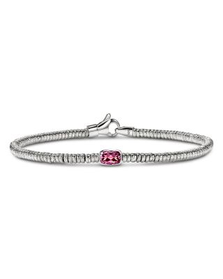 Sterling Silver Heishi Rhodolite Bead Bracelet