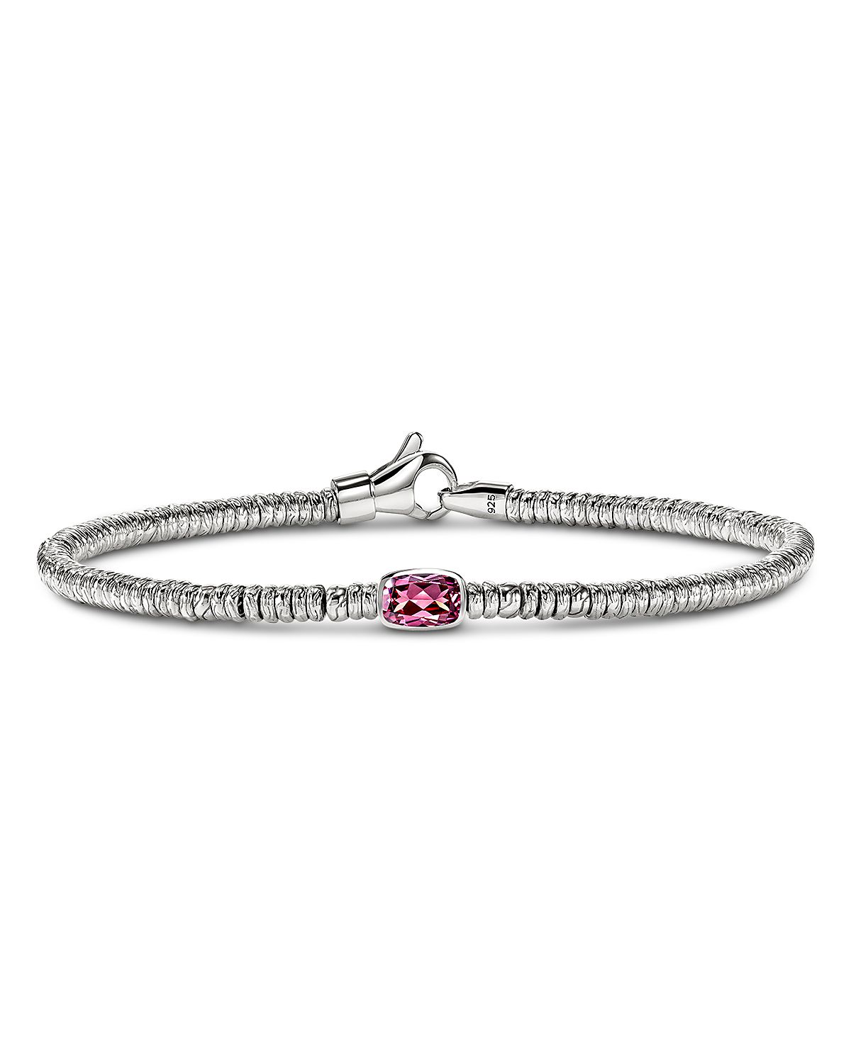 John Hardy Sterling Silver Heishi Rhodolite Bead Bracelet