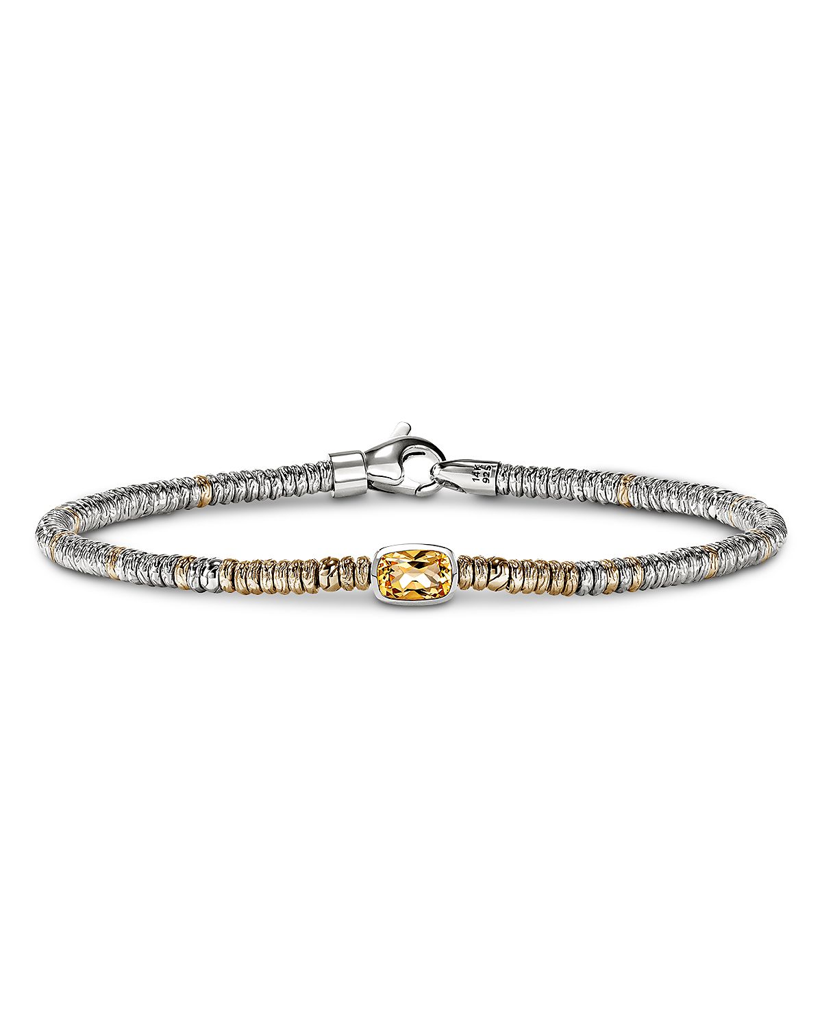 John Hardy 14K Yellow Gold & Sterling Silver Heishi Citrine Bead Bracelet