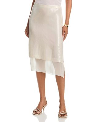 FRAME The Sequin Starlight Silk Asymmetrical Skirt