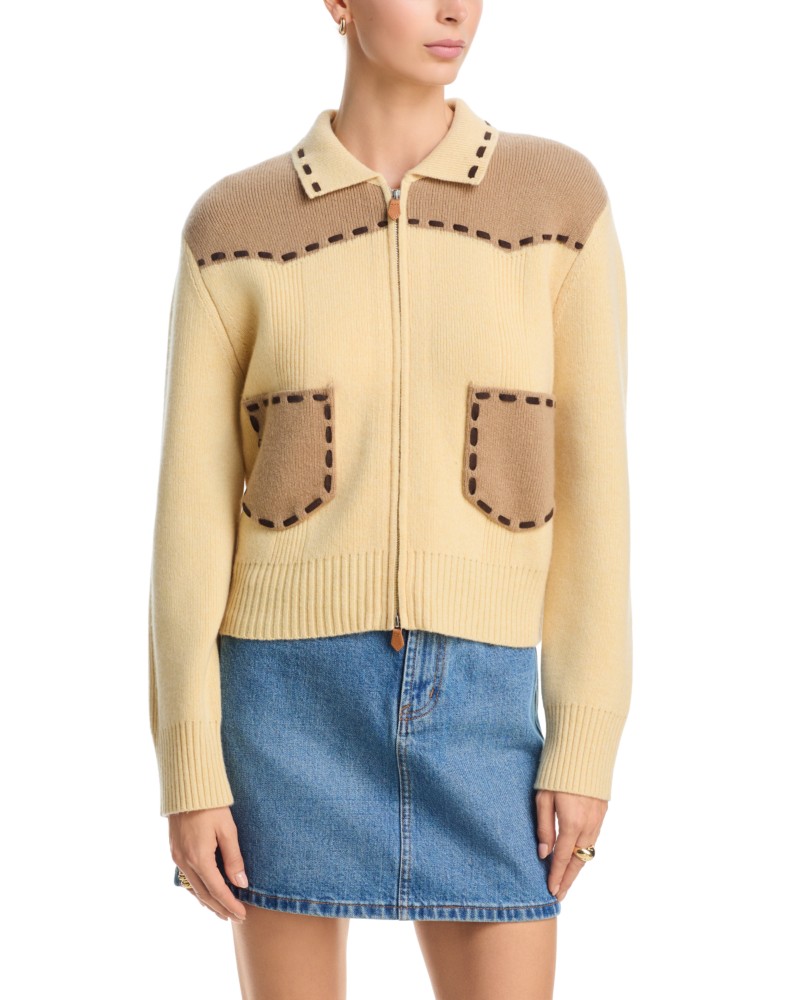 Guest In Residence Saddle Up Cashmere Wool Jacket in Butter/Camel
