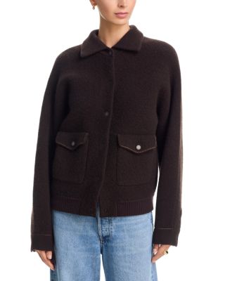 Felted Wool Cashmere Bomber Jacket
