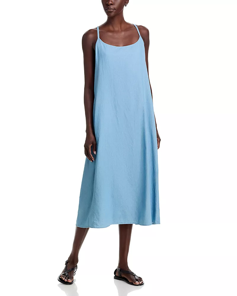 Eileen Fisher Cotton Twill Camisole Midi Dress